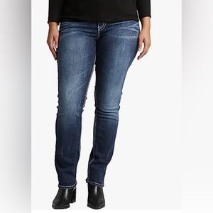 Silver Jeans Size 20 Dark Wash Suki Mid Rise Straight Jean